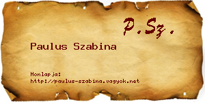 Paulus Szabina névjegykártya