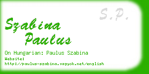 szabina paulus business card